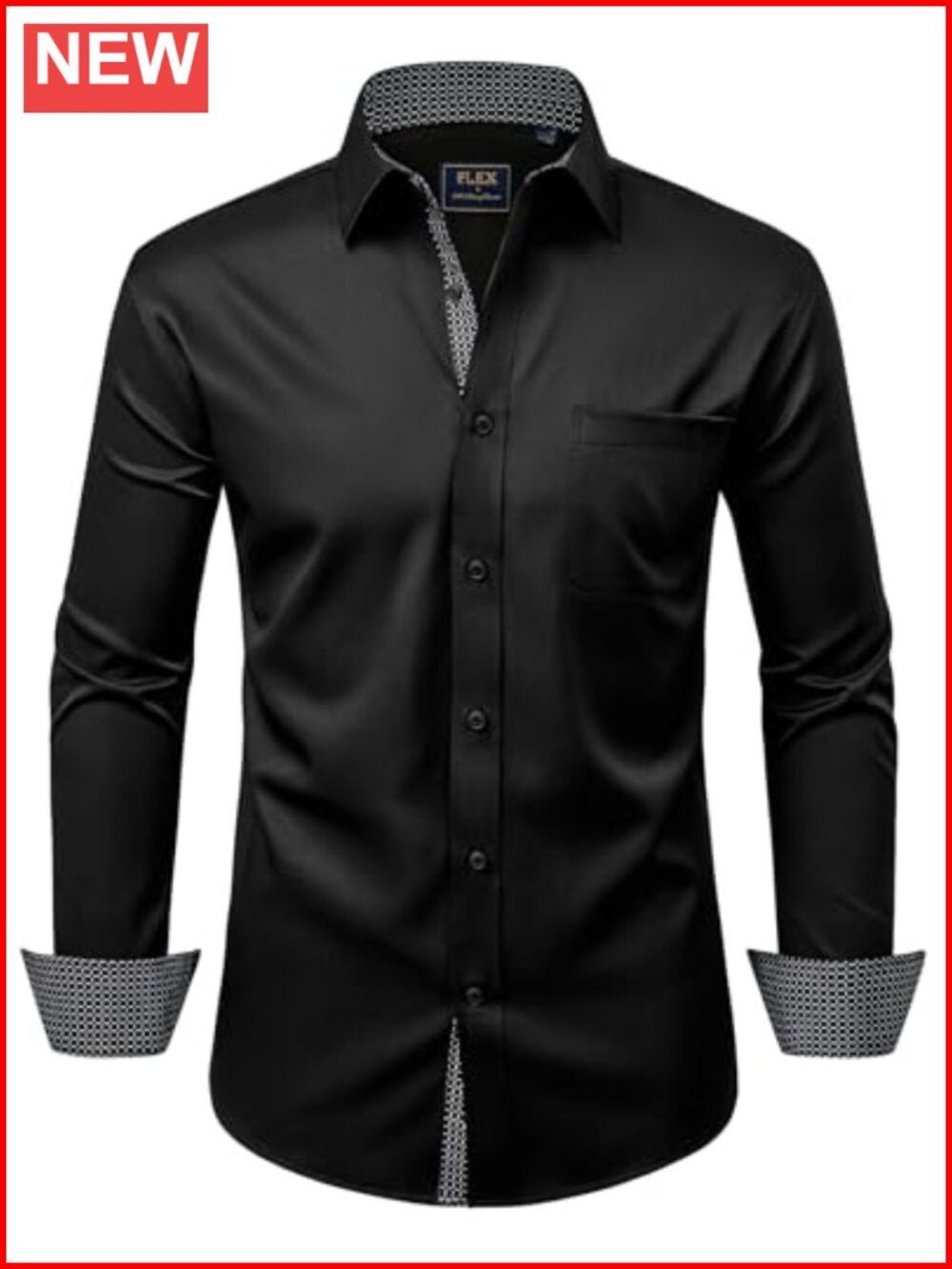 Mens Wrinkle Free Long Sleeve Button Down Dress Shirt Business Casual